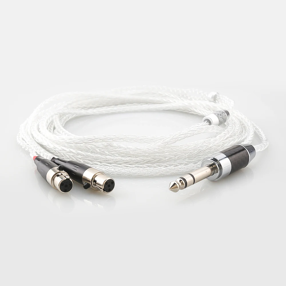 

99% Pure Silver 8 Cores HiFi Cable 6.35mm/4.4mm/3.5mm/2.5mm 4pin XLR Balanced Male for Audeze LCD-2, LCD-3, LCD-4, LCD-X, LCD-XC