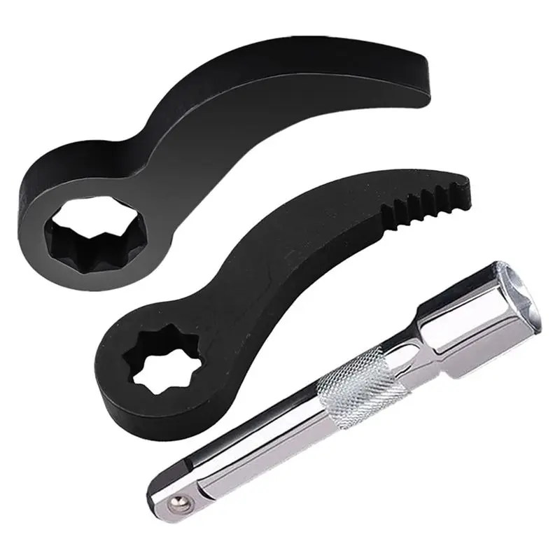 

ABUI-3Pcs Pry Bar Wrench Adaptor-Head,1/2In 3/8In Drive Adjustable Angle-Head Pry Bar,Crowbar Adapter-Head With Extension Bar