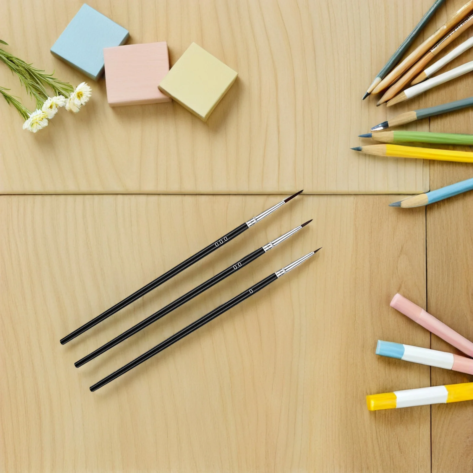 30 pçs conjunto de escova de arte em miniatura detalhe pincéis ferramentas de pintura fina para aquarela guache acrílico pintura a óleo escova