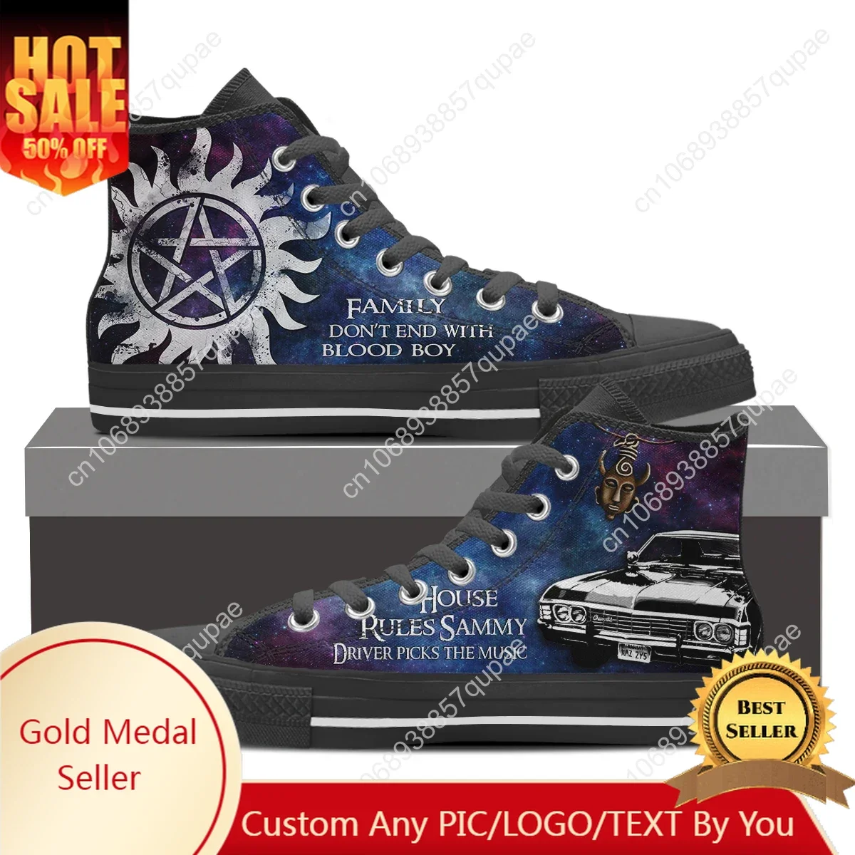 

Supernatural Anti Possession Tattoo Pattern Shoes Lighweight Breathable Lace Up Shoes Casual Canvas Shoes Zapatos