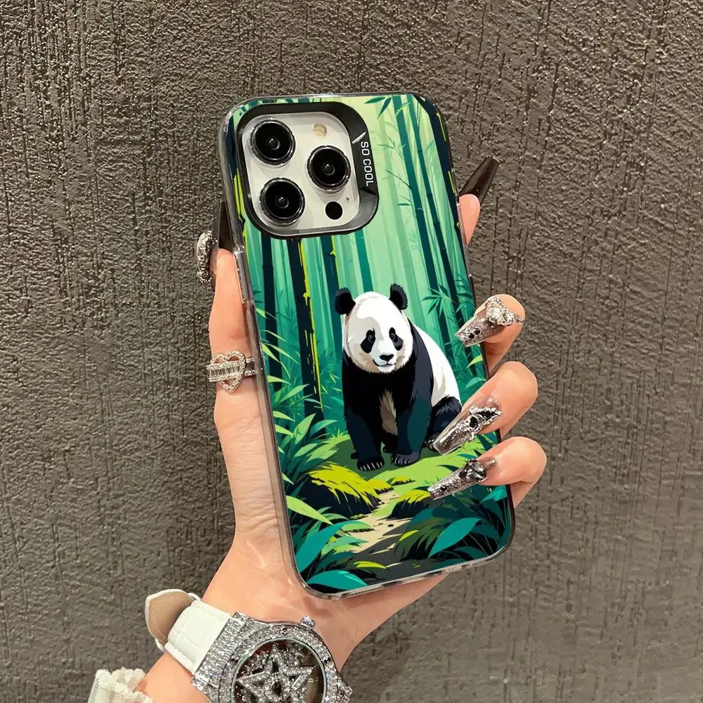 

Cute panda case for iPhone17 16 15 14 13 12 11 Pro/ Max/Plus shock-proof rear cover anti-fingerprint