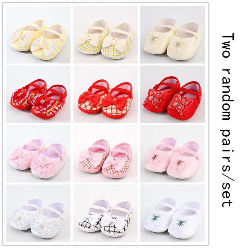 

0~18M Cute Bowknot Newborn Baby Shoes Toddler Baby Girl First Walkers Soft Sole Infant Baby Girls Flats Pink Shoes