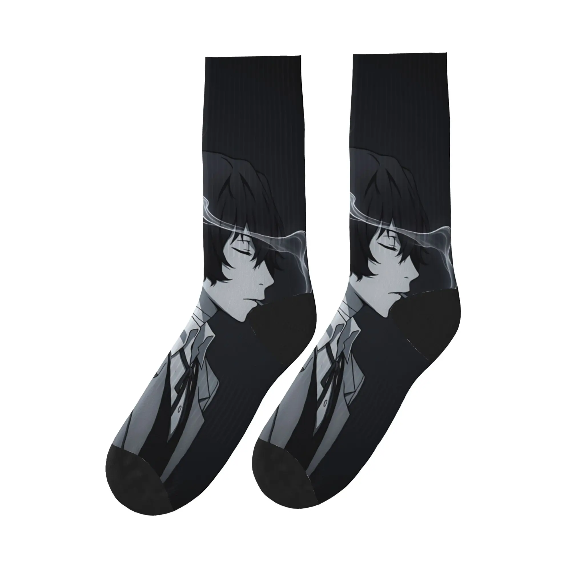 Dazai Socks  Bungos StrayDogs Kawaii Stockings Men Comfortable Cycling Socks Autumn Graphic Anti Sweat Socks