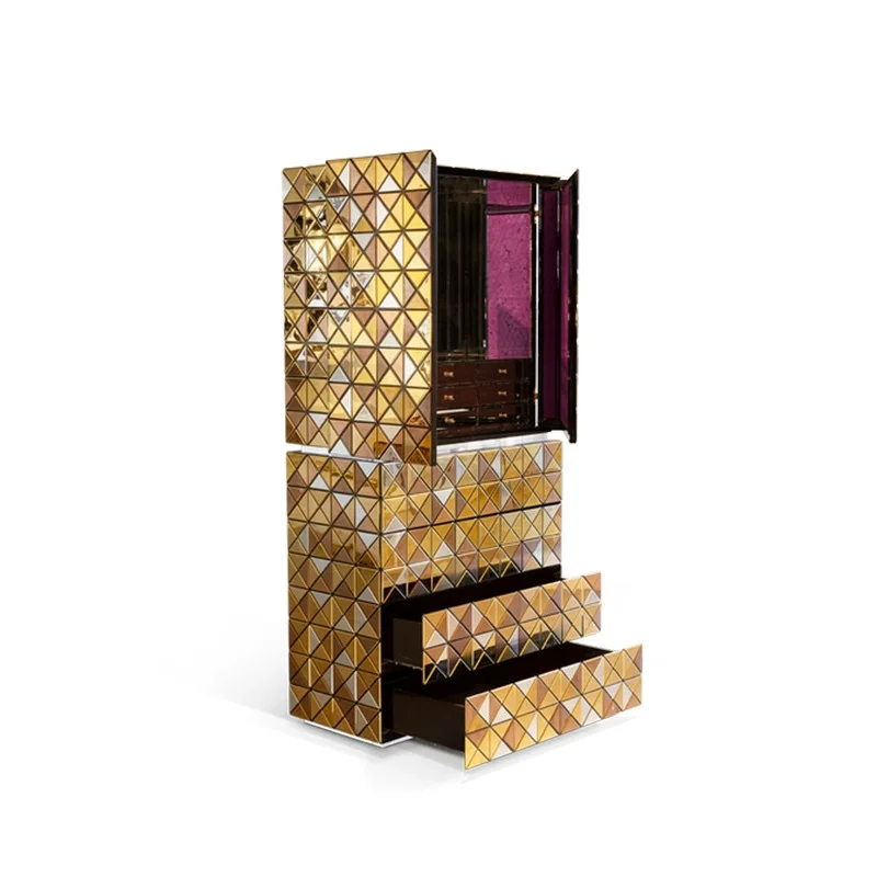 Solid wood painted wine cabinet Modern light luxury dining side cabinet Storage decorative cabinet