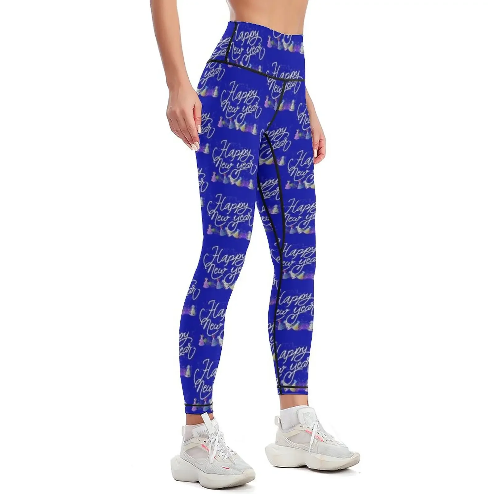 Confetti Happy New Years Celebration Leggings for girls Female legging pants jogging pants gym's clothing Womens Leggings