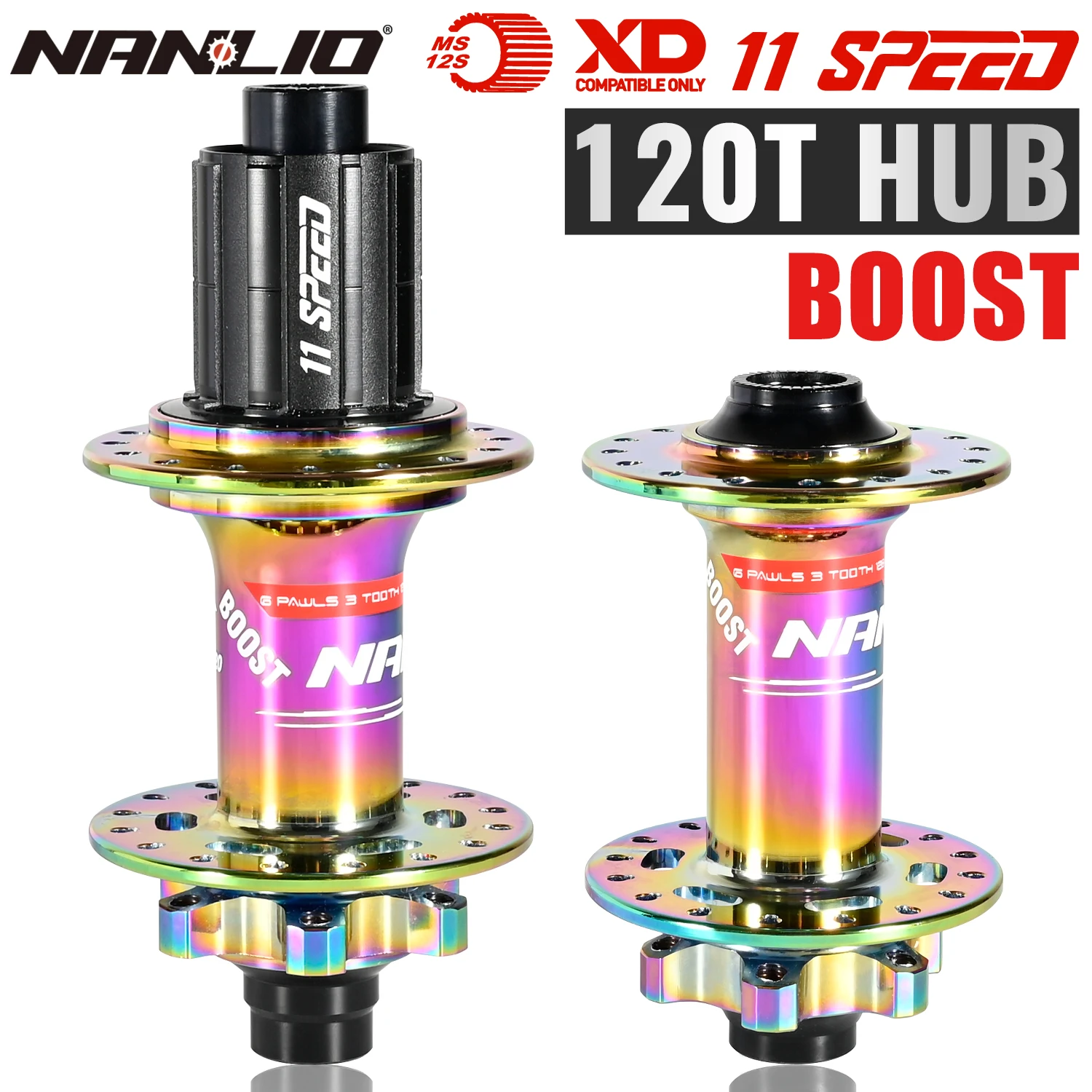 Nanlio XM820 Boost MTB Bike Boost Hub Bicycle Hub 6 pawls 120T 28H 32 Holes 15x110 12x148MM HG XD MS 8-12 Speed Noise than 009