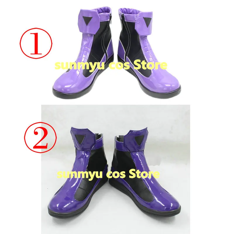 Kamen Genm Action Gamer Level 2 Cosplay shoes Custom Size purple Boots