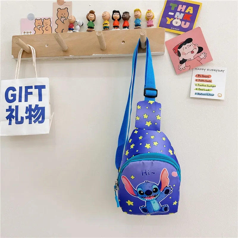 Disney-Bolso de pecho de Stitch para niños, Mini bolsos cruzados informales de Anime, Minnie Mouse, sirena, princesa Elsa, regalo