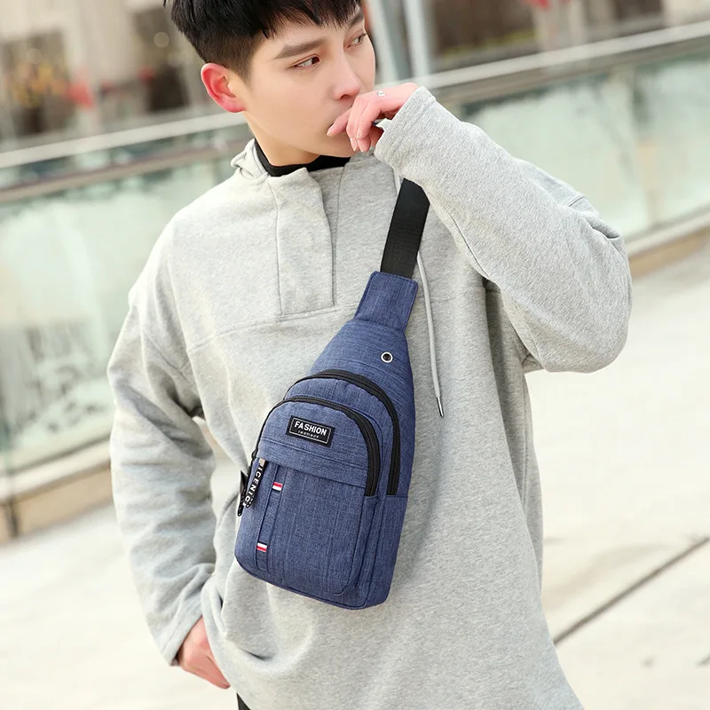 Men's Chest Bag New Fashion Korean-Style Casual Sports Water-Proof Shoulder Crossbody Bags Cross Body Chest Bags for Men Bolsas