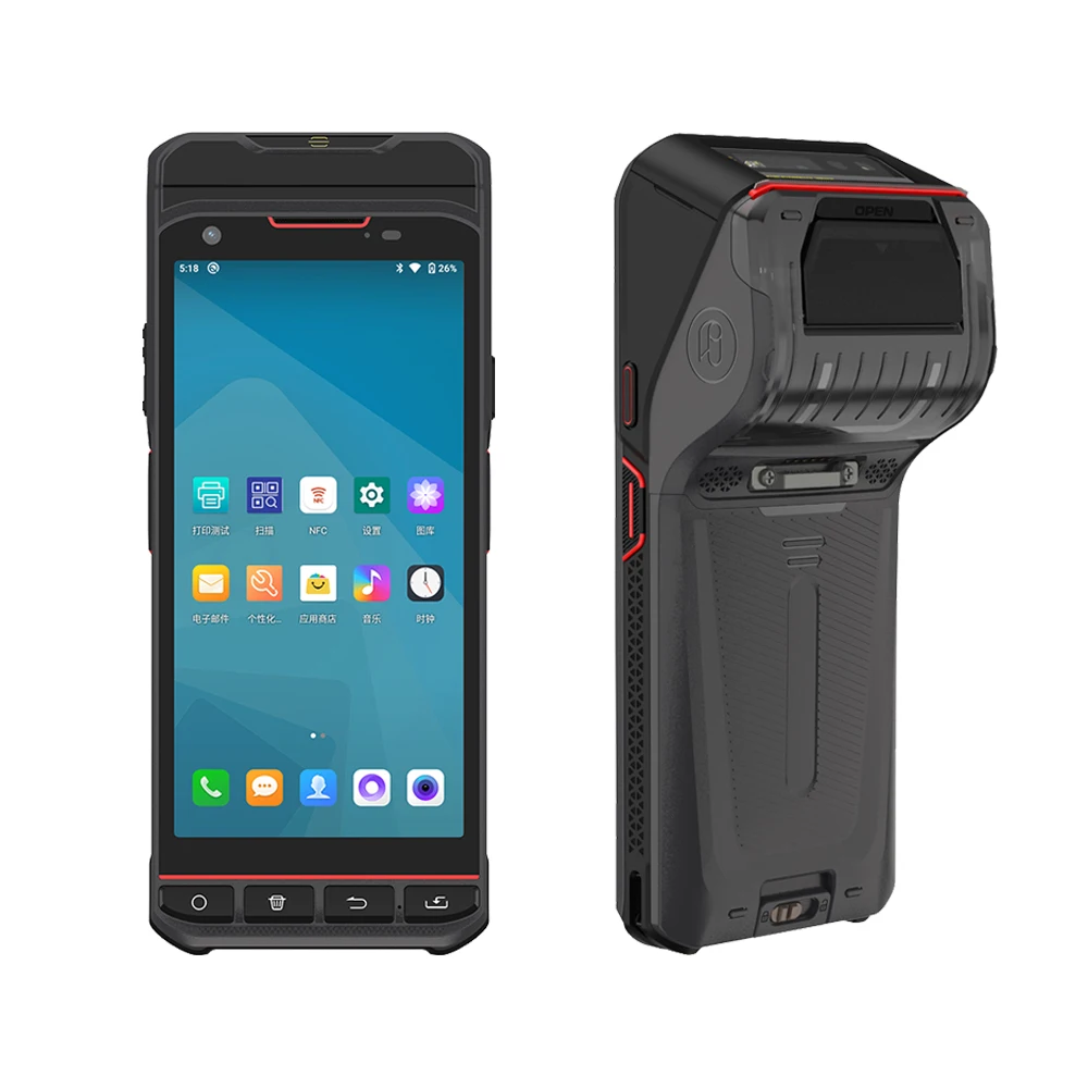 Portable Android 13 PDA POS Printer Terminal with Barcode Scanner Wireless Bluetooth Thermal Mobile Bill & Ticket Printer