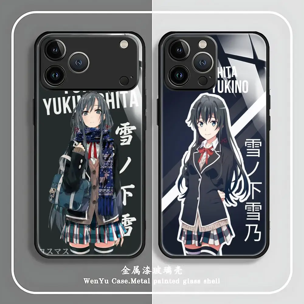 

Чехол для телефона My Teen Romantic Comedy SNAFU Yukino для iPhone 17, 16, 15, 14, 13, 12, 11 X XR XS Plus Mini Pro Max, стеклянный магнитный чехол