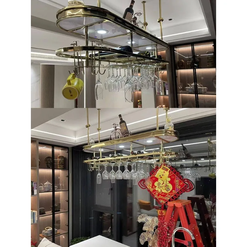 Bar Hanging Cabinet Wine Rack Cup Rack Bar Operator Hanging Display Hanging Metal Shelf