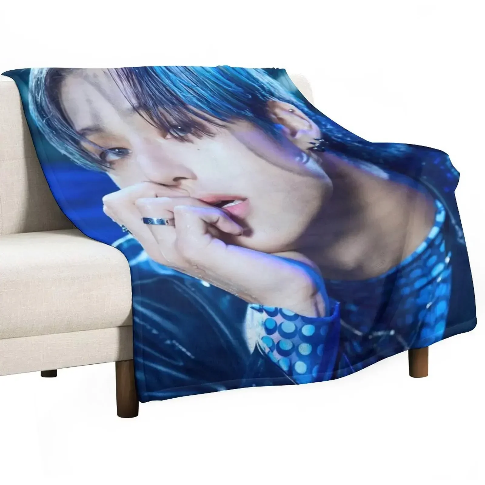 Wooyoung ATEEZ Deja Vu Throw Blanket Polar Single for winter Blankets