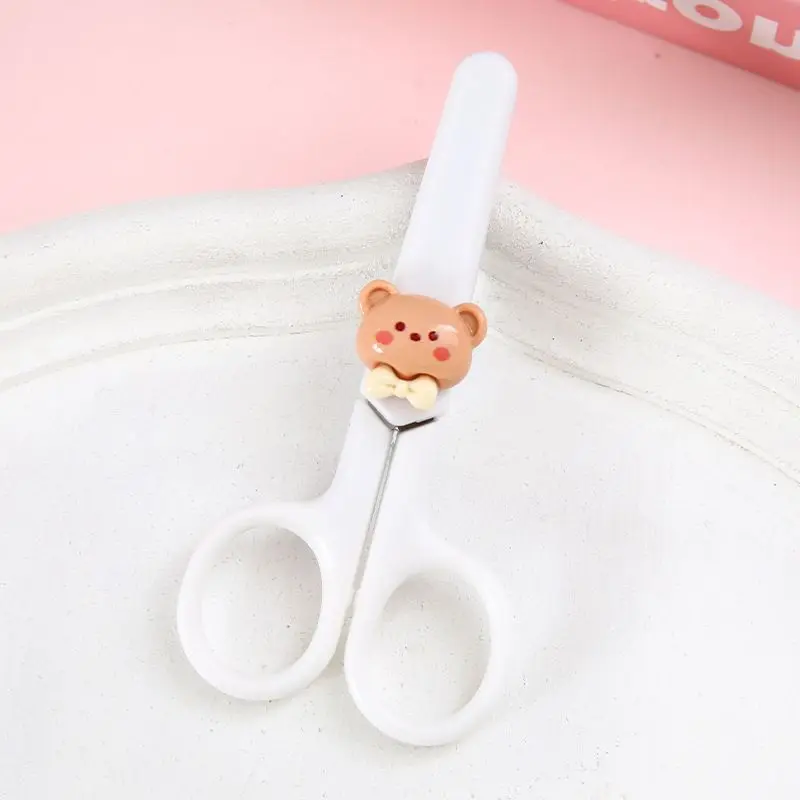 Cute Cartoon Animal Stainless Steel Safety Mini Scissors Kids Student DIY Paper Cutter Tool School Office Supply Stationery Gift