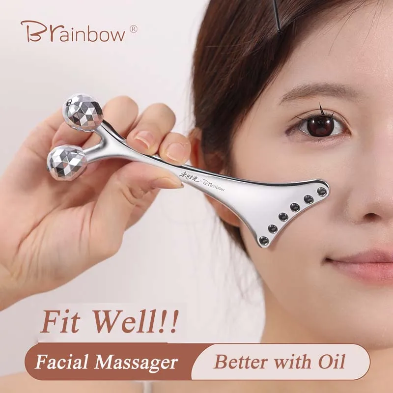 

Brainbow 3D 2in1 Роликовый массажер Массажная палочка Устройство для красоты лица Для лифтинга мышц Уход за кожей Ручной массажер для женщин и мужчин