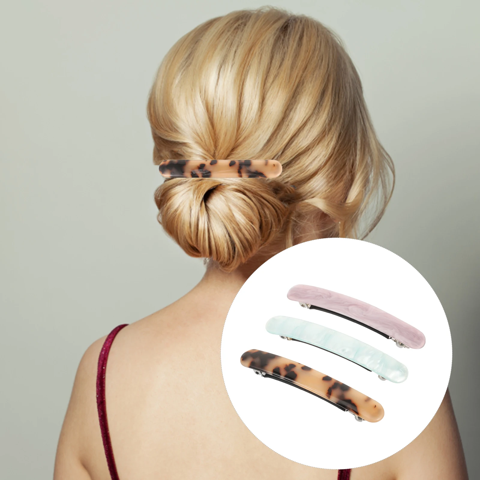 

3 Pcs Hair Clip Ponytail Creative Clips Acetate Hairpin Sheet Women Hairpins Travel