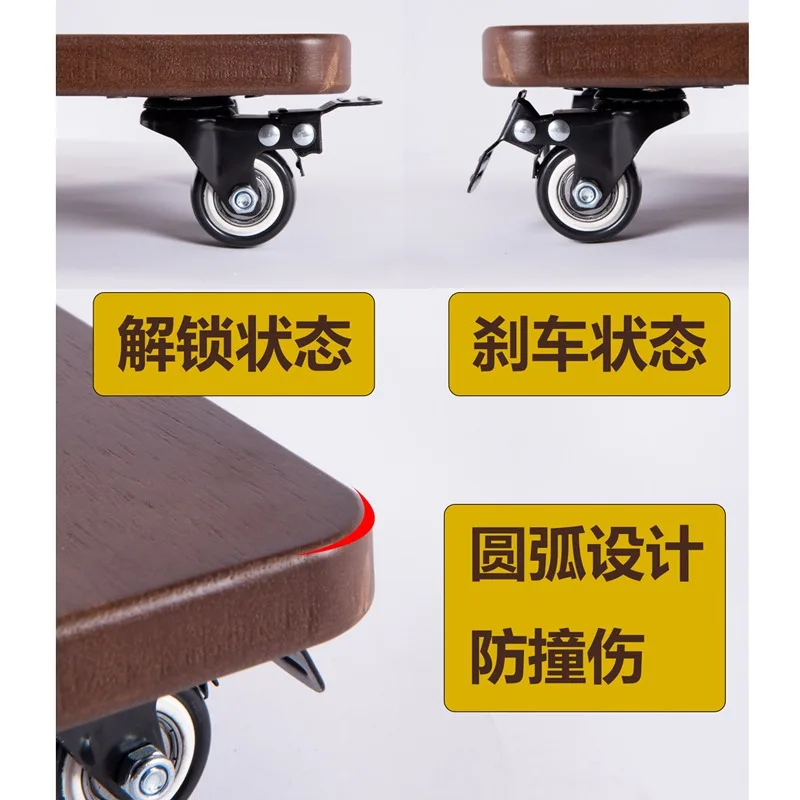 Mobile flower pot tray with wheel thickened roller base