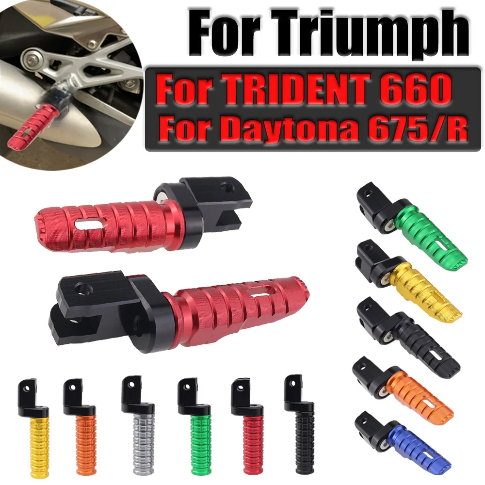 Motorcycle Front Footrest Foot Pegs Pedals For Triumph Street Triple 765 675 1200 R S RS Twin 1200 TRIDENT 660 Daytona 675 R