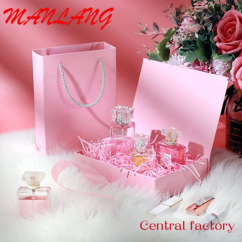 Custom  Cardboard Paper Gift Box Luxury Box With Changeable Ribbon And Magnetic Closure Folding Big Gift Boxes Set