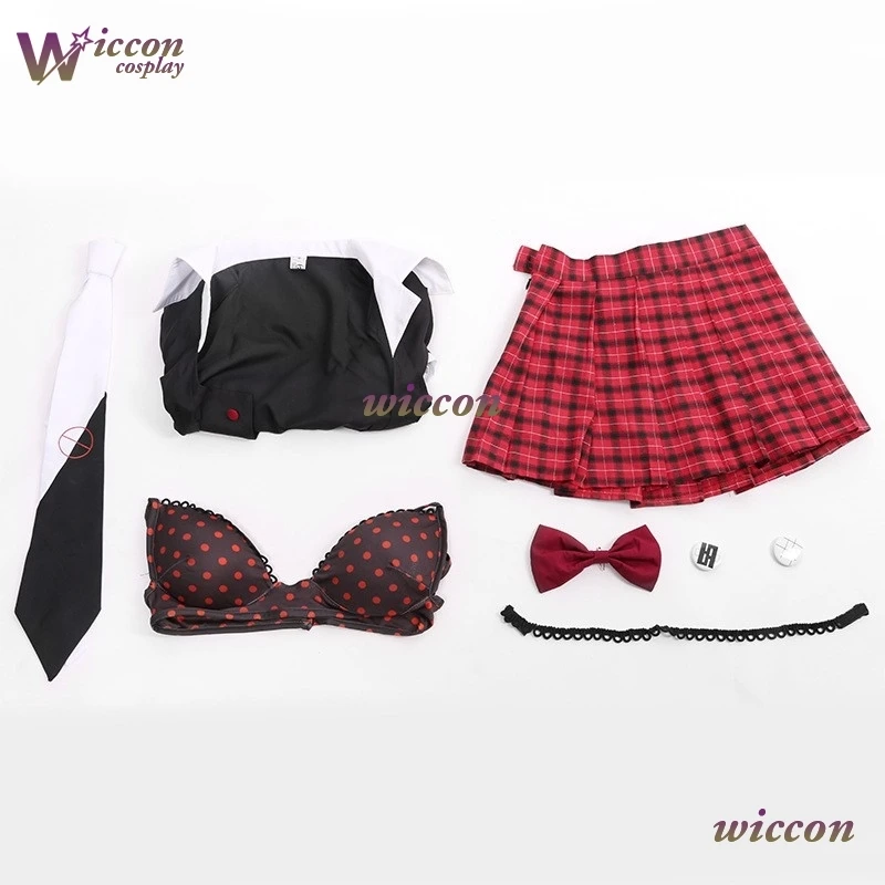 Kosplay Junko Enoshima Cosplay Costume Wig Anime Game Despair Sisters Ultimate Fashionista Danganronpa Halloween Party Clothes view 6