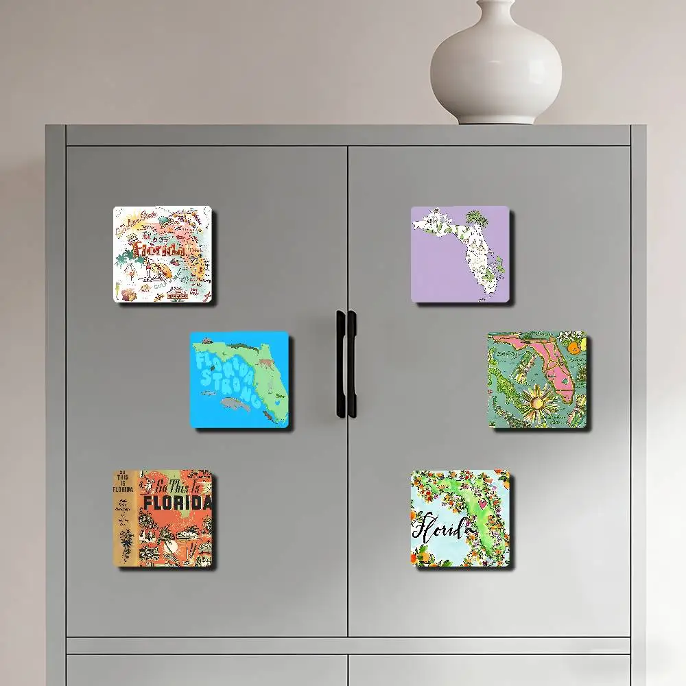 Florida City Aesthetic Art Refrigerator Magnet Personalized Creative Magnetic Stickers With Magnets