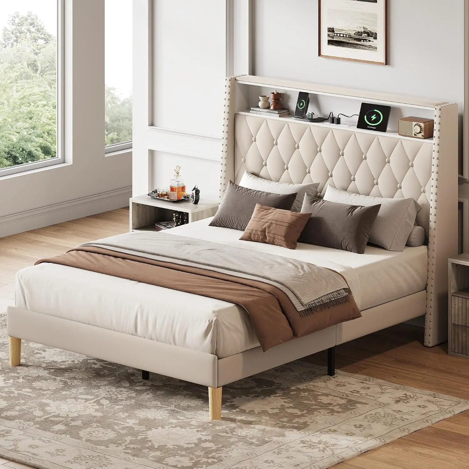 Velvet Queen Bed Frame 48
