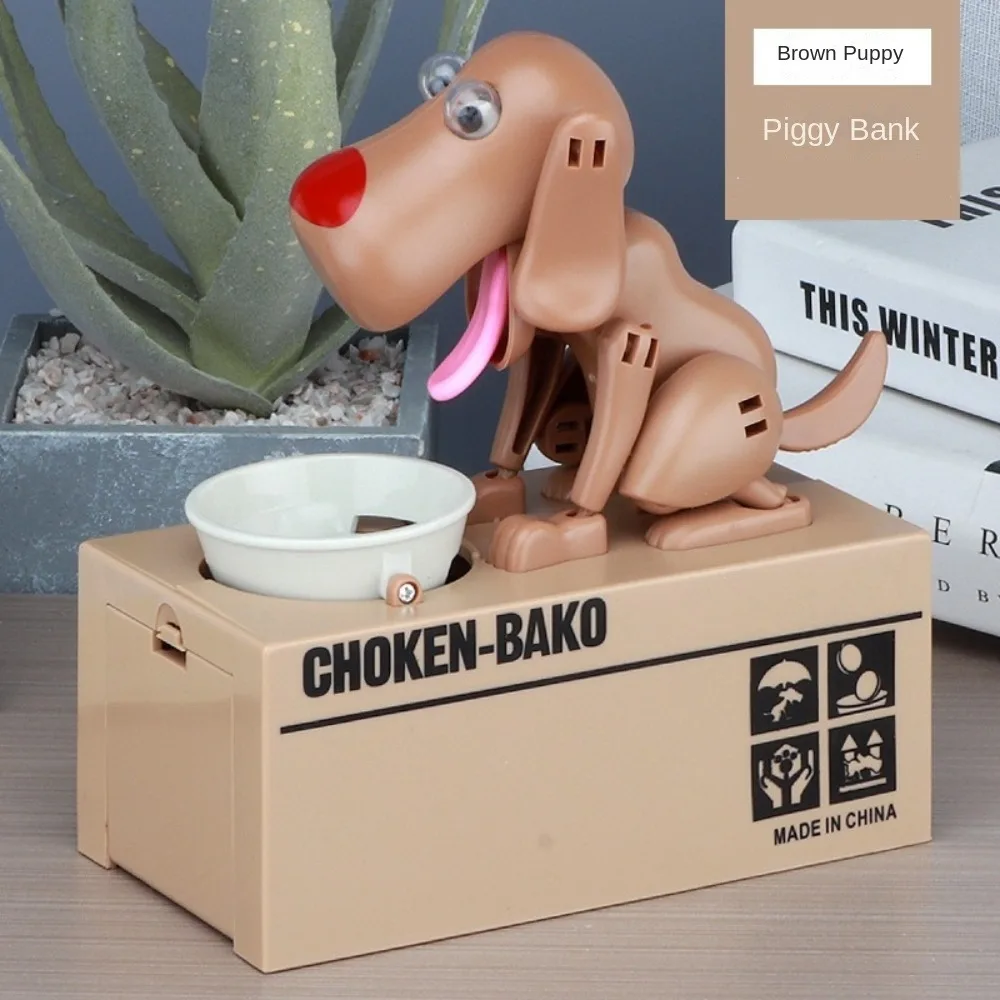 

Cute Dog Piggy Bank Anti-fall Electronic Robotic Coin Munching Money Box Automated Durable Smart Puppy Cat Box Piggy Bank
