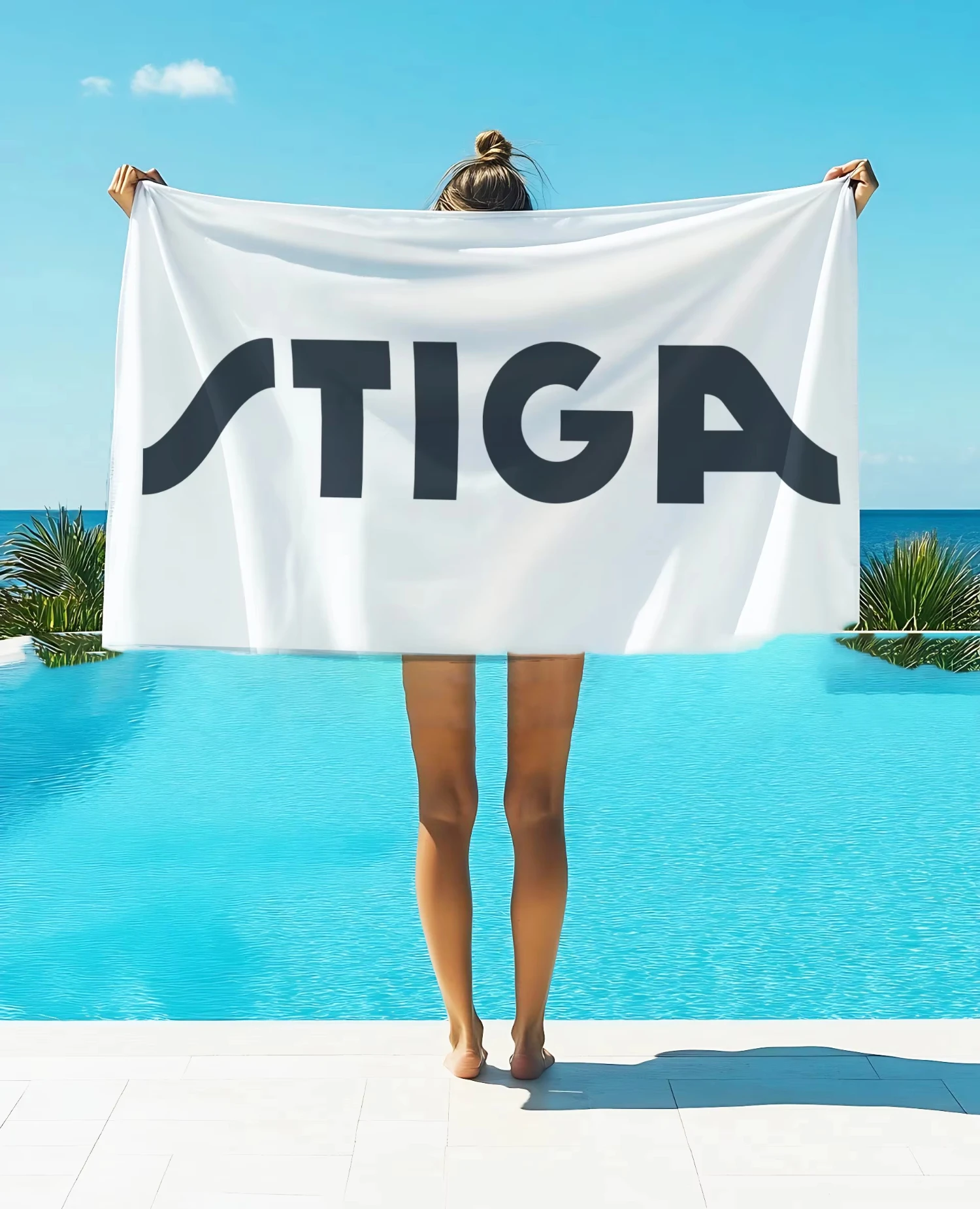 Toalha de praia com logotipo S-STIGA para tênis de mesa, absorvente, de secagem rápida, macia, para ioga, natação e resort
