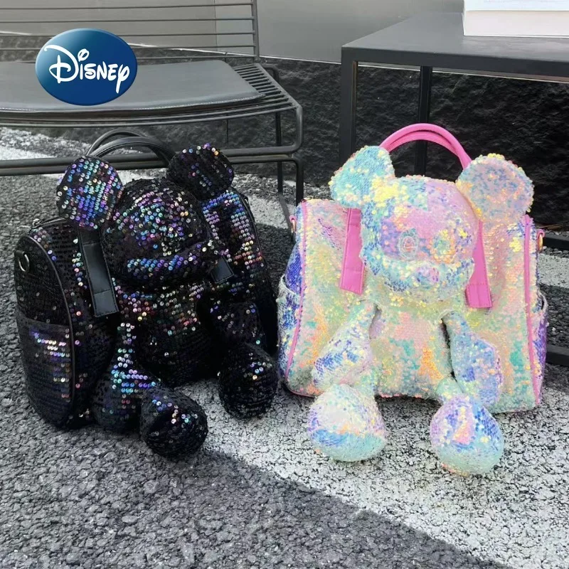 

Disney Mickey's New Sequined Portable Travel Handbag, Fashionable Women's Sequined Shoulder Crossbody Bag, Casual Women's Bag