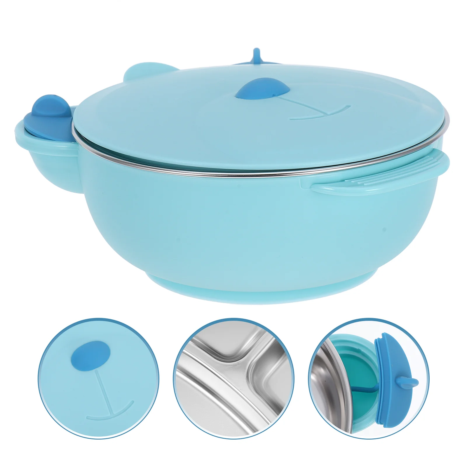 

Supplementary Food Bowl Suction Snack Containers for Toddlers Kids Double Child Baby with Lid