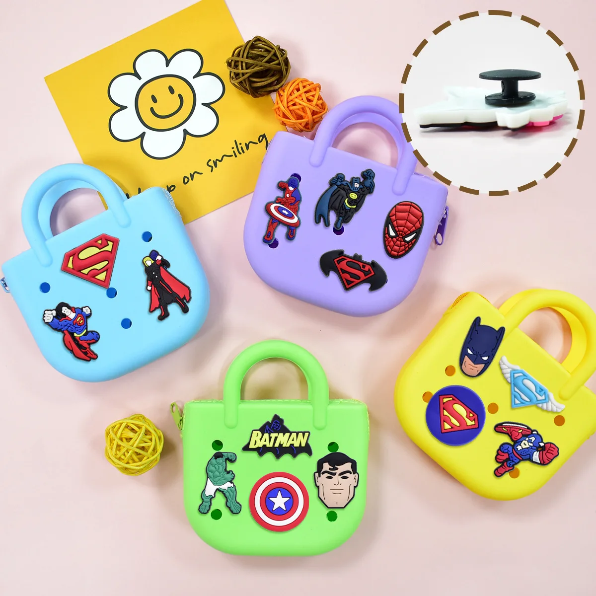 30pcs Super Hero Cartoon Character Shoe Charms For Slides Sandals DIY Custom Accessories Soft PVC Shoe Decor Ornaments For Clogs