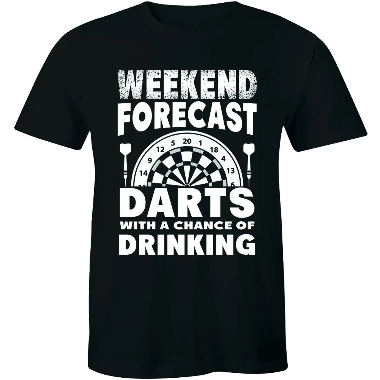 Weekend Forecast Darts With A Chance Of Drinking Funny Game Sports Mens T Shirt vintage Washed Stretched Casual