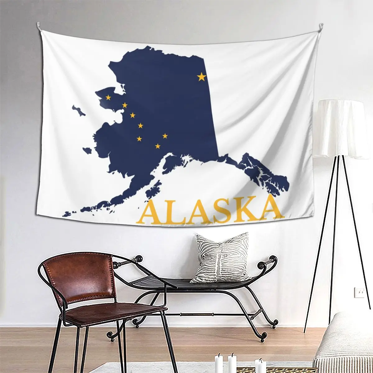 

Флаг Аляски, карта, гобелен, забавный настенный эстетический домашний декор, гобелены для гостиной, спальни, комнаты в общежитии