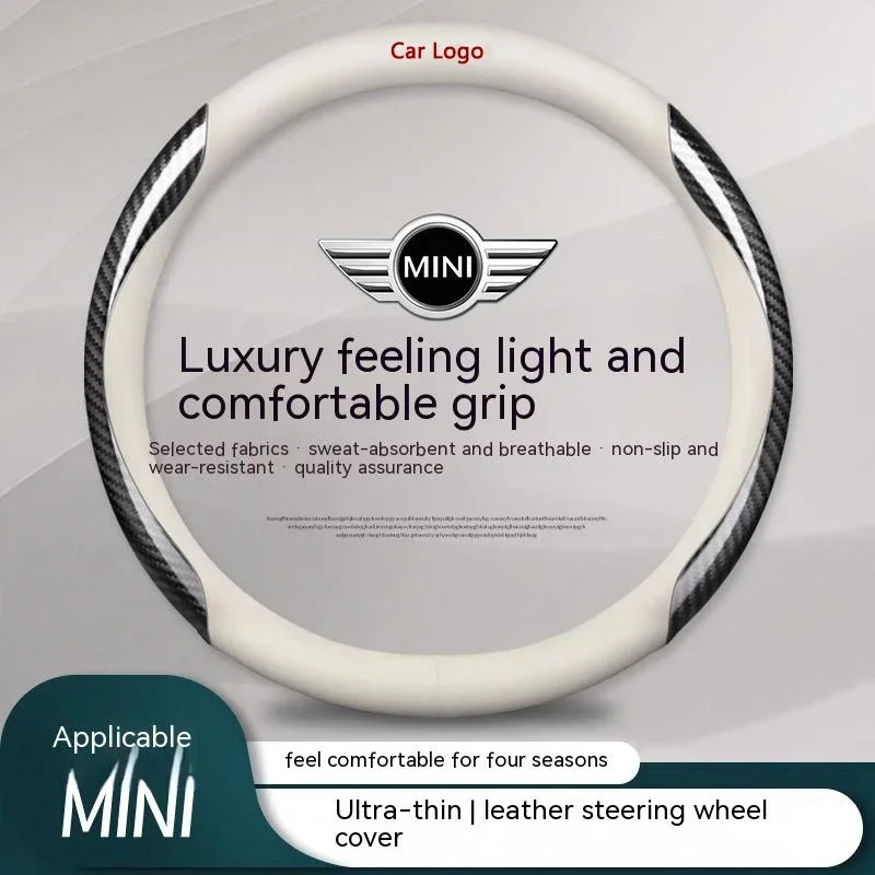 Car Steering Wheel Cover For MINI CooperS R50 R51 R52 R53 R54 R55 R56 R57 R58 R59 R60 R61 R62 F54 F55 F56 F60 John-Cooperworks