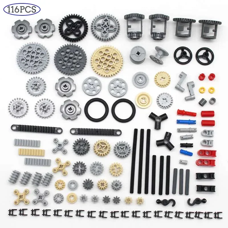 New MOC Bulk Technical Parts Set Pin Liftarm Bricks Set Axle Connector Gear 40 Tooth Building Blocks Compatible Technology Toys