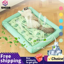 Summer Cooling Pet Cat Bed Cushion Ice Pad Dog Sleeping Square Mat for Puppy Dogs Cats Pet Kennel Najwyższa jakość Cool Cold