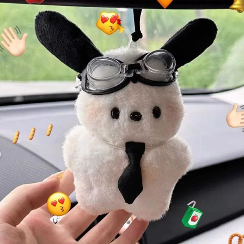 Peluche cane bambola ornamento appeso portachiavi zaino portachiavi auto decorazione carino croce medicazione Kawaii peluche pendenti regalo