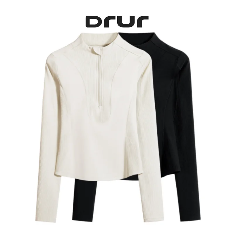 

Куртки для йоги DRUR, женская рубашка для бега с длинным рукавом и полумолнией, спортивная одежда, женские топы для тренировок, куртка для фитнеса, спортивная одежда, новинка 2023 года
