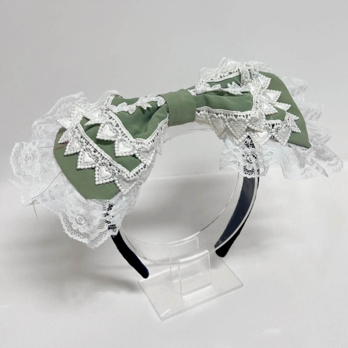 빅 보우 카와이 헤어 후프 빅토리아 레트로 레이스 헤드밴드 스위트 애니메이션 로리타 메이드 티 파티 코스프레 헤드드레스 B2263