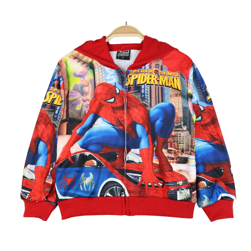 Children's Hooded Spring And Autumn Clothing Children's Clothing Baby Boy Multi-color Cartoon Spider Man Jacket Top