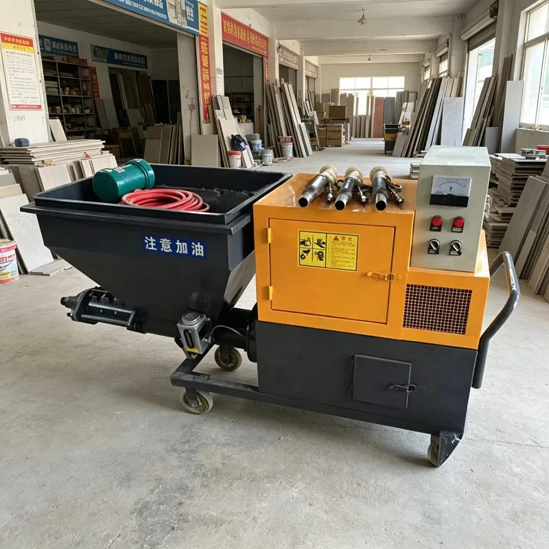 Cement Plaster Machine Automatic Mortar Sprayer with High Pressure Pump for Wall Finishing Building Construction Work