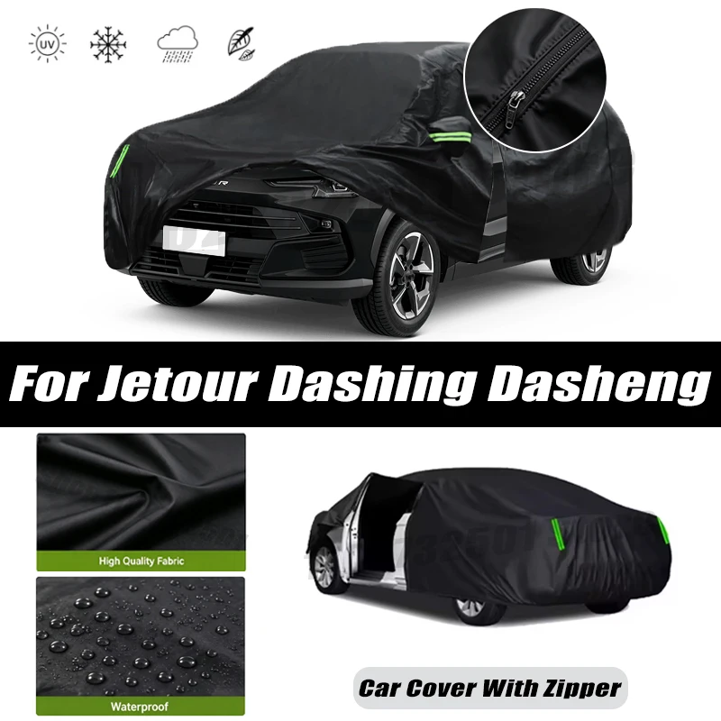 For Jetour Dashing Dasheng Car Covers Outdoor Waterproof Sun Rain Snow Protection UV Car Zipper Design Car Cover Accessories