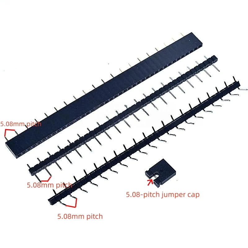 10PCS 5.08mm Pitch 1*20P Single-Row Straight Pin 90-Degree Bent Pin Connector For Male And Female Headers