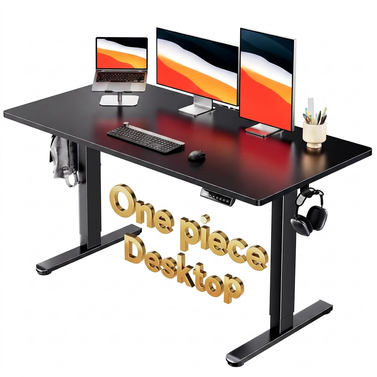 Electric Standing Desk Adjustable Height 4 Memory Settings Sit Stand Computer Desk Home Office 55x27