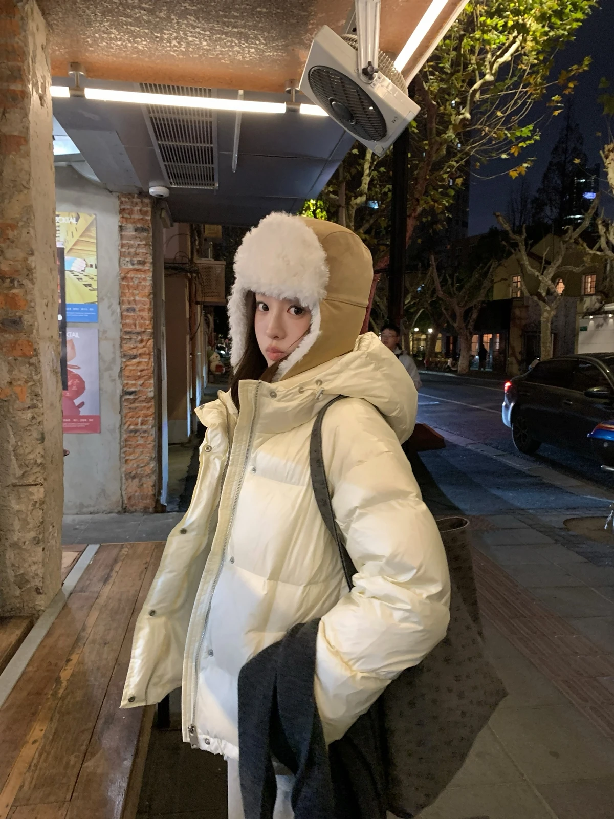 Heygirl Warm Du down Puffer Jaet Women's Loose Fit Hooded Coat Korean Sle Winter Outerwear Thi Long Sve Zipper