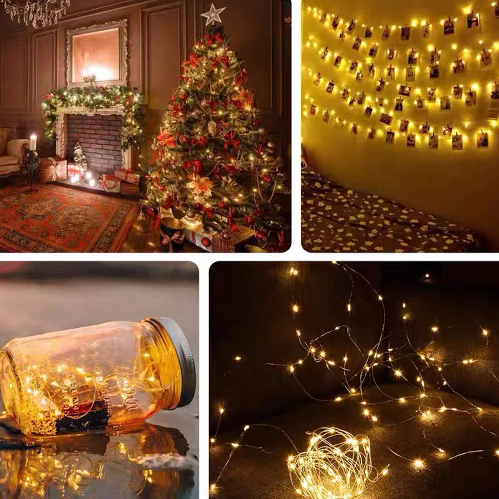 Led Copper Wire Fairy Lights USB Powered LED String Lights outdoor waterproof Garland For Christmas Party Wedding DIY Decoration