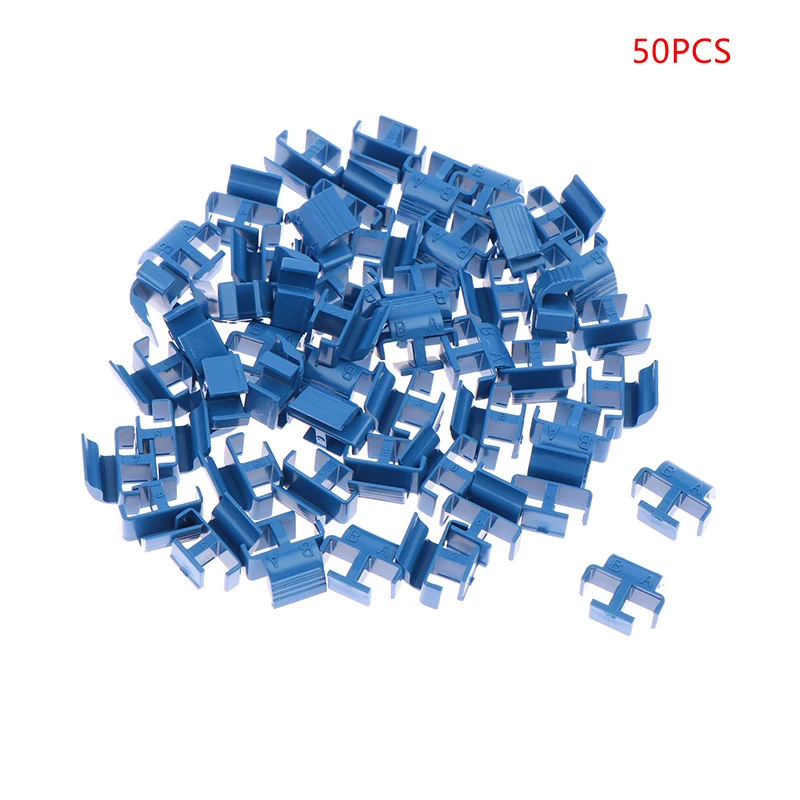 50pcs LC Duplex AB Clip Blue For LC DX Connector SM MM APC Fiber Optic Accessory Fiber Optic Patch Cord Clip