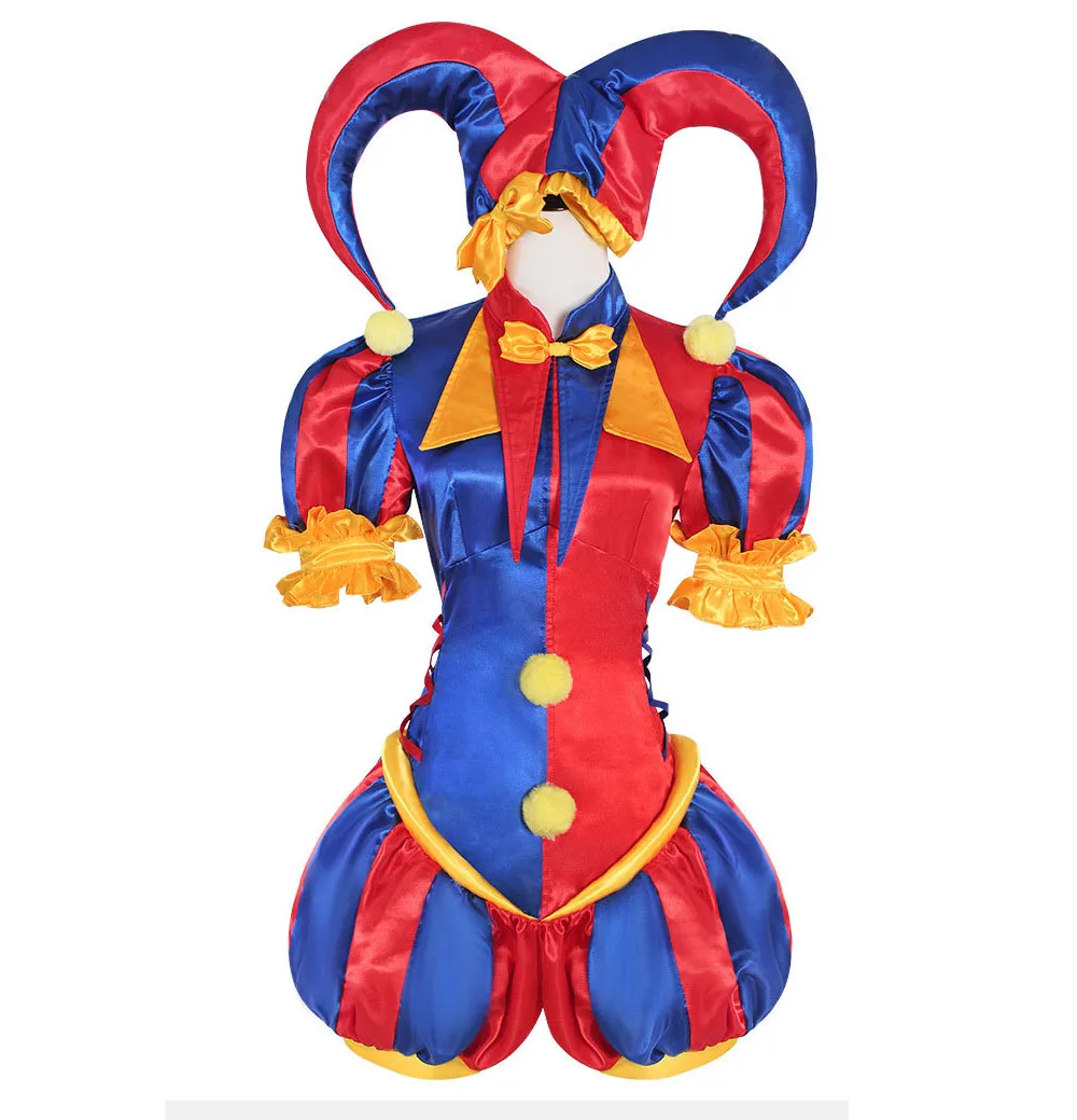 

Новинка 2026 года, аниме, удивительный цифровой цирк Pomni, костюмы для косплея, униформа клоуна, ролевая игра, карнавальный наряд на Хэллоуин