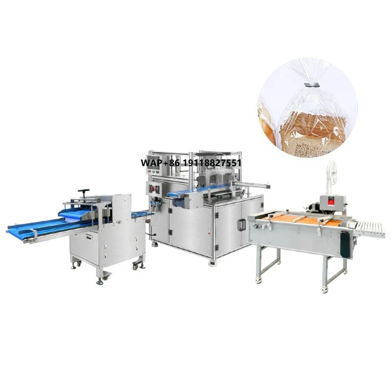 Automatic Adjustable Toast Packaging Machine Bread Slicing Sealing Labeling Packing Machine Line for Bakery Business Commercial