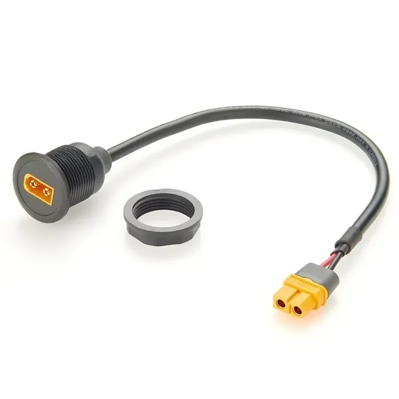 for XT60 Male to Female Round Flush Panel Mount Extension Cord High Current Charging Wire for RC Battery E-Bike DIY Power Box
